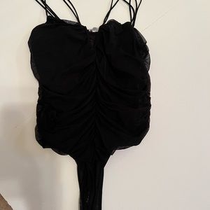 ZARA RUCHED TULLE BODYSUIT